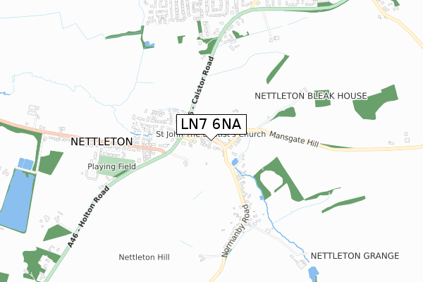 LN7 6NA map - small scale - OS Open Zoomstack (Ordnance Survey)