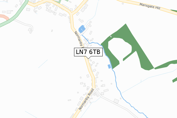 LN7 6TB map - large scale - OS Open Zoomstack (Ordnance Survey)