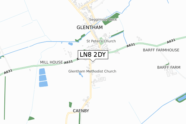 LN8 2DY map - small scale - OS Open Zoomstack (Ordnance Survey)