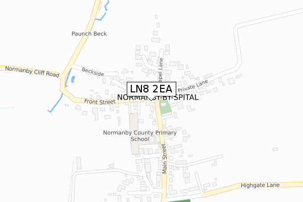 LN8 2EA map - large scale - OS Open Zoomstack (Ordnance Survey)