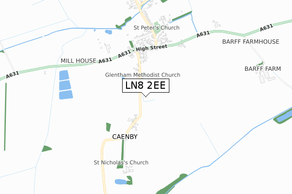 LN8 2EE map - small scale - OS Open Zoomstack (Ordnance Survey)