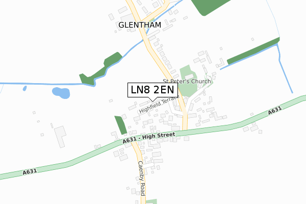 LN8 2EN map - large scale - OS Open Zoomstack (Ordnance Survey)