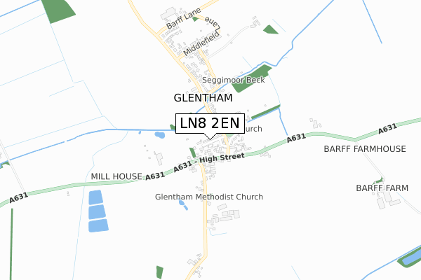 LN8 2EN map - small scale - OS Open Zoomstack (Ordnance Survey)