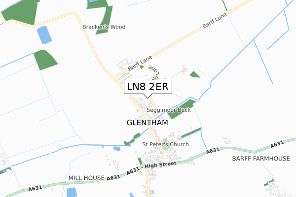 LN8 2ER map - small scale - OS Open Zoomstack (Ordnance Survey)