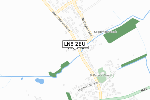 LN8 2EU map - large scale - OS Open Zoomstack (Ordnance Survey)