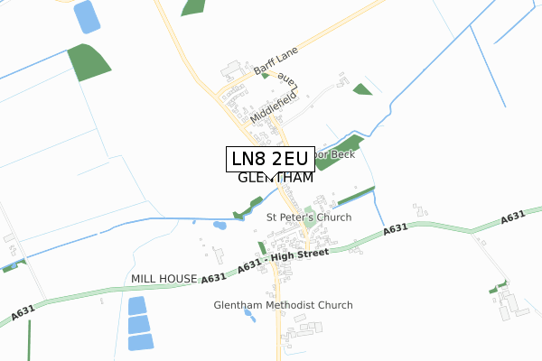 LN8 2EU map - small scale - OS Open Zoomstack (Ordnance Survey)