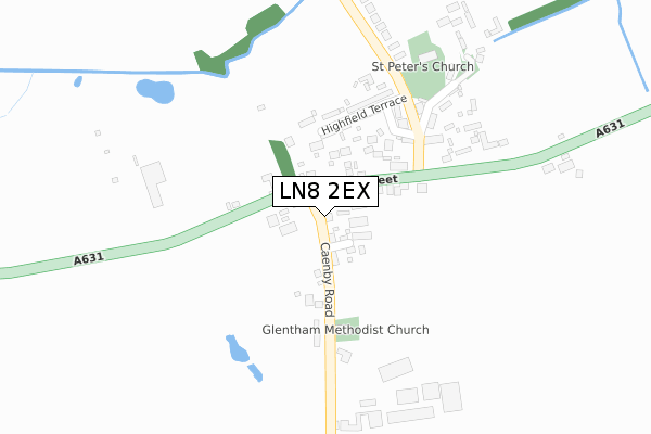 LN8 2EX map - large scale - OS Open Zoomstack (Ordnance Survey)