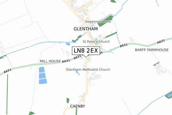 LN8 2EX map - small scale - OS Open Zoomstack (Ordnance Survey)