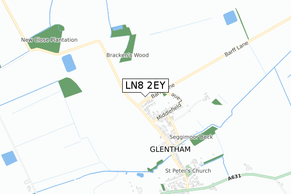 LN8 2EY map - small scale - OS Open Zoomstack (Ordnance Survey)