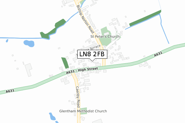 LN8 2FB map - large scale - OS Open Zoomstack (Ordnance Survey)