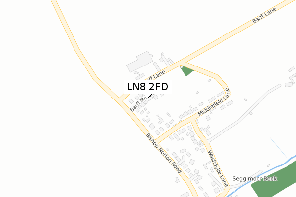 LN8 2FD map - large scale - OS Open Zoomstack (Ordnance Survey)