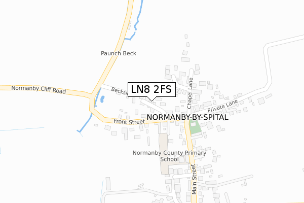 LN8 2FS map - large scale - OS Open Zoomstack (Ordnance Survey)