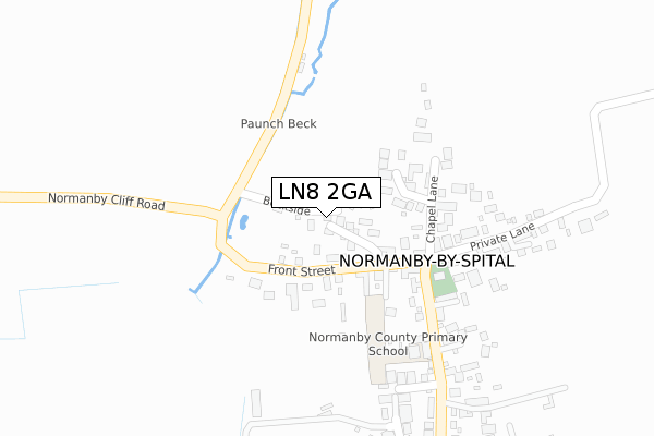 LN8 2GA map - large scale - OS Open Zoomstack (Ordnance Survey)