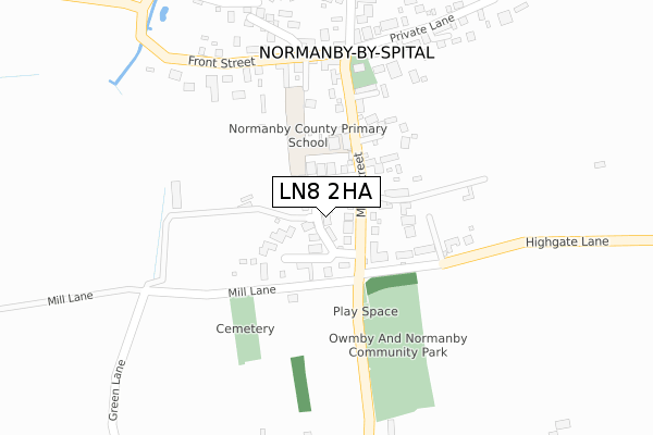 LN8 2HA map - large scale - OS Open Zoomstack (Ordnance Survey)