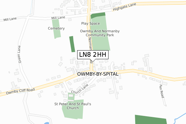 LN8 2HH map - large scale - OS Open Zoomstack (Ordnance Survey)