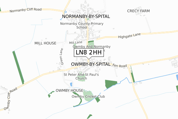 LN8 2HH map - small scale - OS Open Zoomstack (Ordnance Survey)