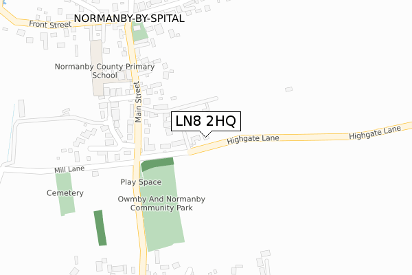 LN8 2HQ map - large scale - OS Open Zoomstack (Ordnance Survey)