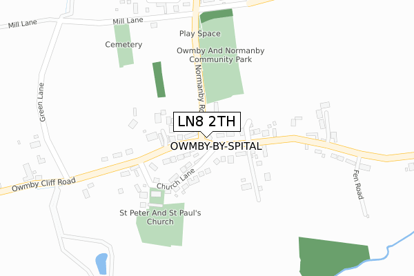 LN8 2TH map - large scale - OS Open Zoomstack (Ordnance Survey)