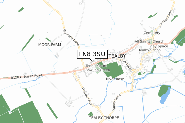 LN8 3SU map - small scale - OS Open Zoomstack (Ordnance Survey)