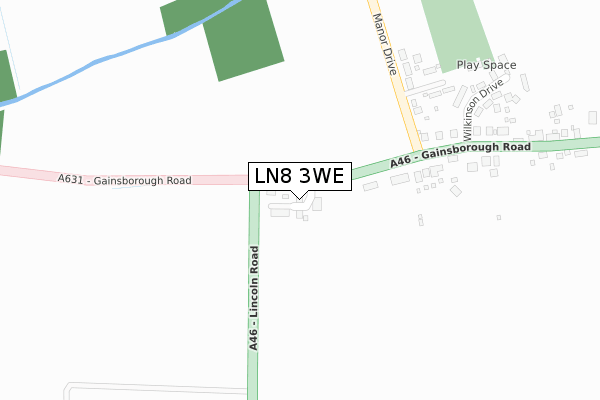 LN8 3WE map - large scale - OS Open Zoomstack (Ordnance Survey)