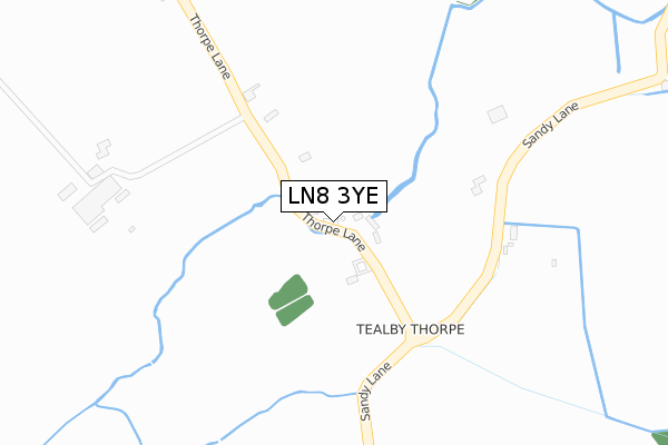 LN8 3YE map - large scale - OS Open Zoomstack (Ordnance Survey)