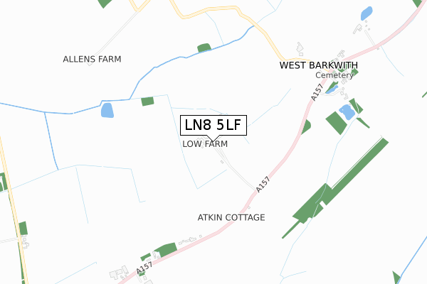 LN8 5LF map - small scale - OS Open Zoomstack (Ordnance Survey)