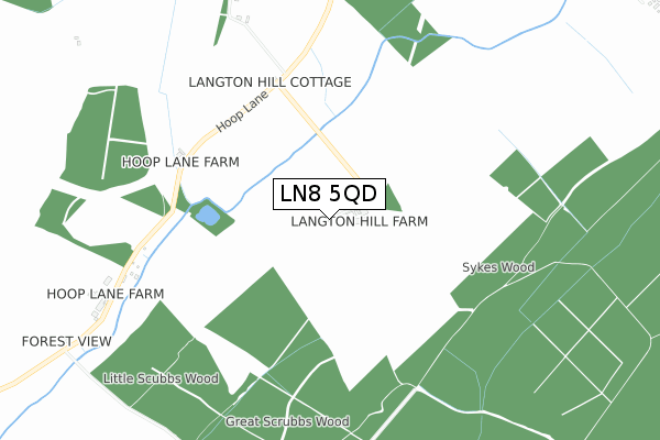 LN8 5QD map - small scale - OS Open Zoomstack (Ordnance Survey)