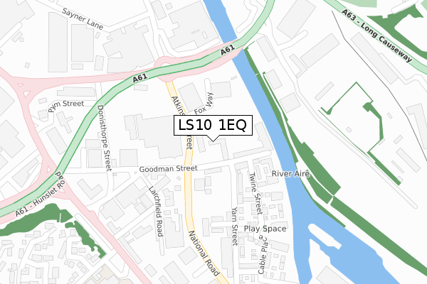 LS10 1EQ map - large scale - OS Open Zoomstack (Ordnance Survey)