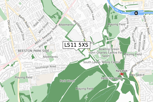 LS11 5XS map - small scale - OS Open Zoomstack (Ordnance Survey) LS11 5XS map - small scale - OS Open Zoomstack (Ordnance Survey)