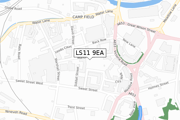 LS11 9EA map - large scale - OS Open Zoomstack (Ordnance Survey) LS11 9EA map - large scale - OS Open Zoomstack (Ordnance Survey)