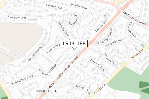 LS13 1FB map - large scale - OS Open Zoomstack (Ordnance Survey)