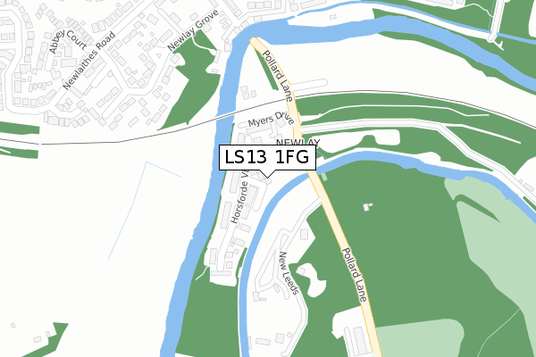 LS13 1FG map - large scale - OS Open Zoomstack (Ordnance Survey)