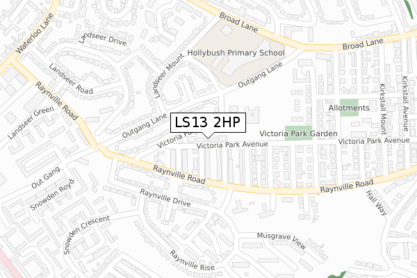 LS13 2HP map - large scale - OS Open Zoomstack (Ordnance Survey)
