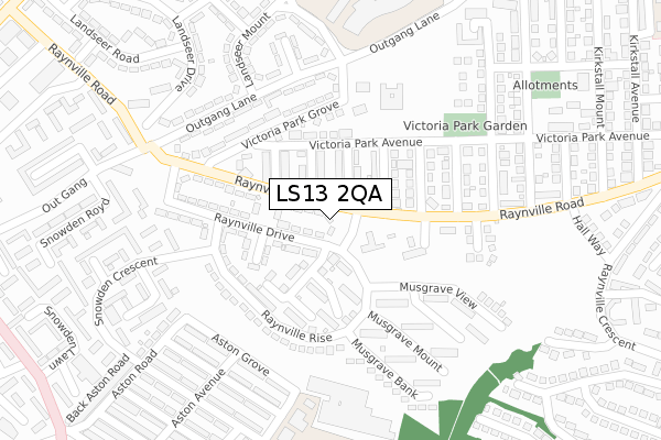 LS13 2QA map - large scale - OS Open Zoomstack (Ordnance Survey) LS13 2QA map - large scale - OS Open Zoomstack (Ordnance Survey)