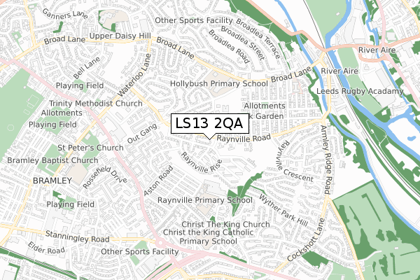 LS13 2QA map - small scale - OS Open Zoomstack (Ordnance Survey) LS13 2QA map - small scale - OS Open Zoomstack (Ordnance Survey)