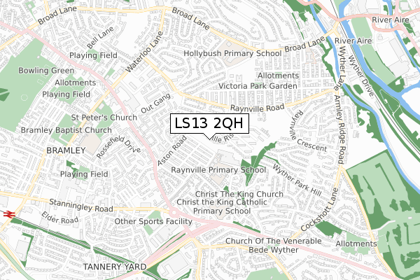 LS13 2QH map - small scale - OS Open Zoomstack (Ordnance Survey) LS13 2QH map - small scale - OS Open Zoomstack (Ordnance Survey)