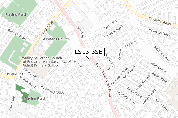 LS13 3SE map - large scale - OS Open Zoomstack (Ordnance Survey)