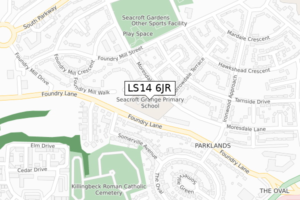LS14 6JR map - large scale - OS Open Zoomstack (Ordnance Survey) LS14 6JR map - large scale - OS Open Zoomstack (Ordnance Survey)