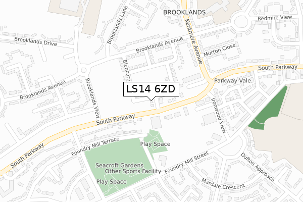LS14 6ZD map - large scale - OS Open Zoomstack (Ordnance Survey) LS14 6ZD map - large scale - OS Open Zoomstack (Ordnance Survey)