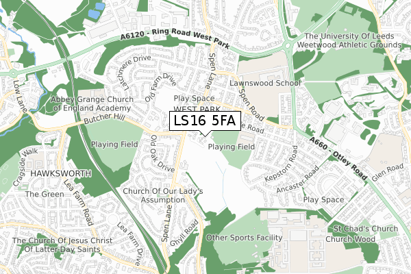 LS16 5FA maps, stats, and open data