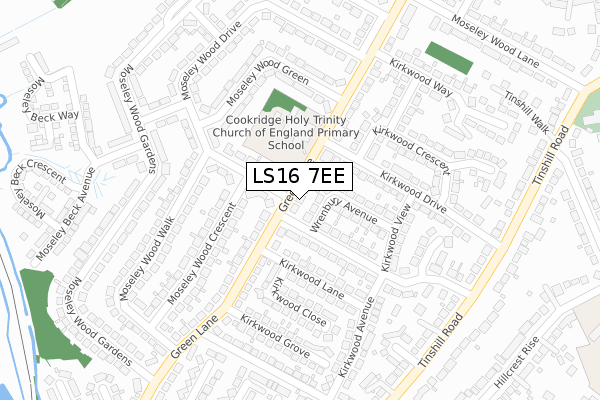 LS16 7EE map - large scale - OS Open Zoomstack (Ordnance Survey) LS16 7EE map - large scale - OS Open Zoomstack (Ordnance Survey)