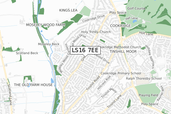 LS16 7EE map - small scale - OS Open Zoomstack (Ordnance Survey) LS16 7EE map - small scale - OS Open Zoomstack (Ordnance Survey)