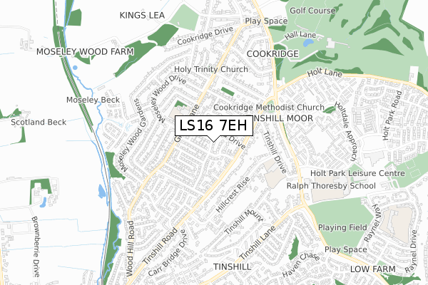 LS16 7EH map - small scale - OS Open Zoomstack (Ordnance Survey)