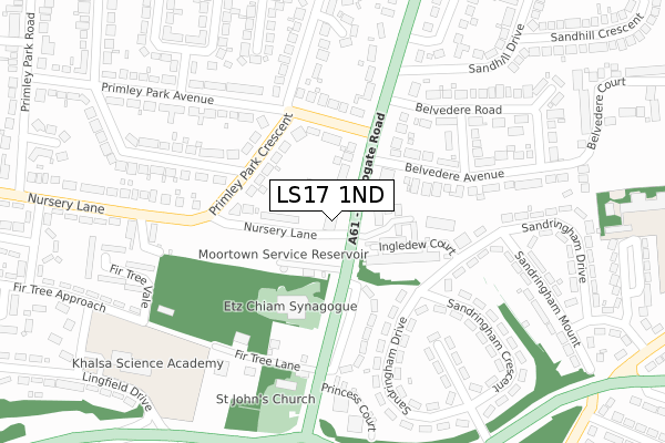 LS17 1ND map - large scale - OS Open Zoomstack (Ordnance Survey) LS17 1ND map - large scale - OS Open Zoomstack (Ordnance Survey)