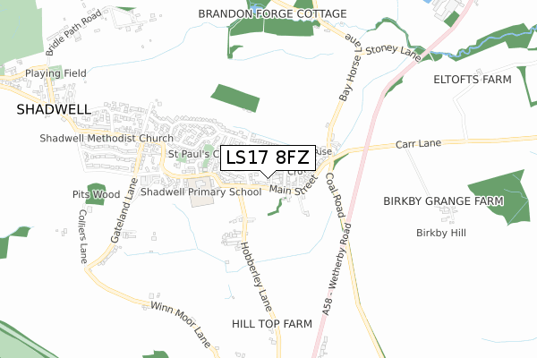 LS17 8FZ map - small scale - OS Open Zoomstack (Ordnance Survey) LS17 8FZ map - small scale - OS Open Zoomstack (Ordnance Survey)