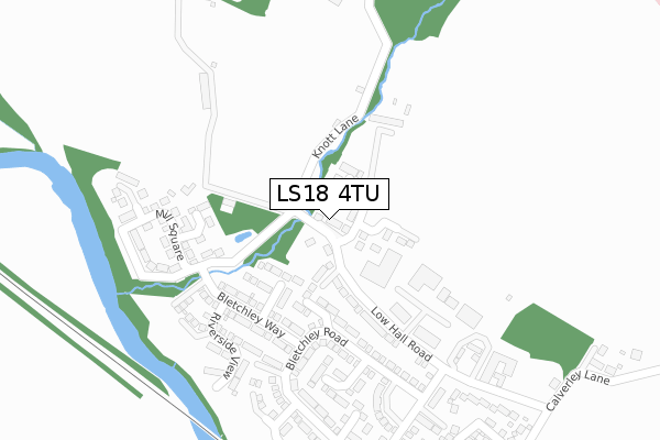 LS18 4TU map - large scale - OS Open Zoomstack (Ordnance Survey)