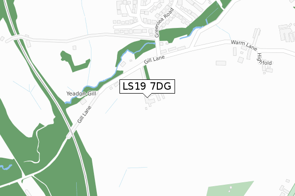 LS19 7DG map - large scale - OS Open Zoomstack (Ordnance Survey)