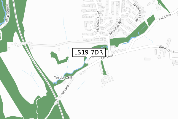 LS19 7DR map - large scale - OS Open Zoomstack (Ordnance Survey)