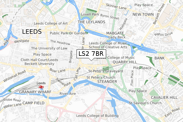 LS2 7BR map - small scale - OS Open Zoomstack (Ordnance Survey)