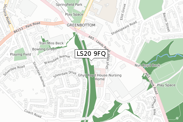 LS20 9FQ map - large scale - OS Open Zoomstack (Ordnance Survey)